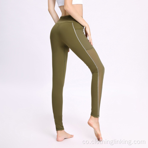 Panel Mesh Attiva Inserisce Leggings di Yoga